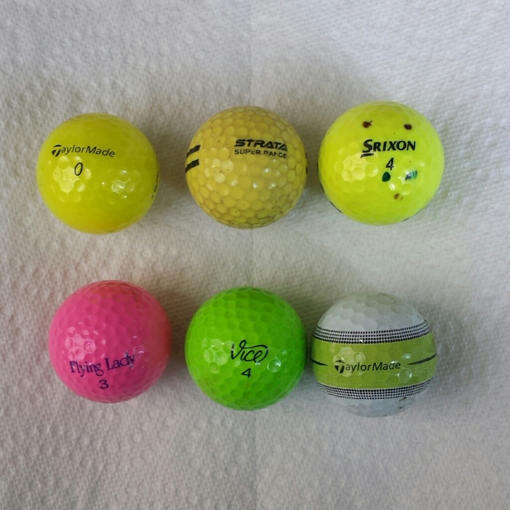 6 Colored Golf Balls